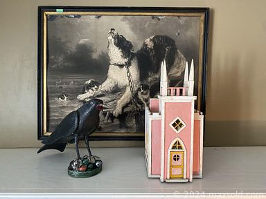 MaxSold Auction: This online auction includes duck decoys, artworks, vintage dolls and toys, art glass figures, antique hand tools, antique Gilbert clock, Macfie’s Wizard Shop wand, forged iron nails, coins, mirror, furniture such as an antique Barrister bookcase, coffee table, wicker sofa, velvet chair, footstool and much more!