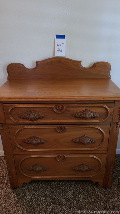 MaxSold Auction: This online auction includes Samsung TV, carousel horse, furniture such as utility shelves, dressers, cherry drop leaf table, antique chairs, sofas, end tables, two piece hutch and recliners, home decor, kitchenware, small appliances, and much more!