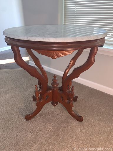 MaxSold Auction: This online auction features cast iron wind-up toy, treadmill, Hummel, Thomas Kinkade artwork calendar, vintage Pyrex, TV, art pottery, small kitchen appliances, original artwork, Waterford crystal, patio furniture, art glass, Frankoma pottery, Isabel Bloom cement sculptures, printer and much more!