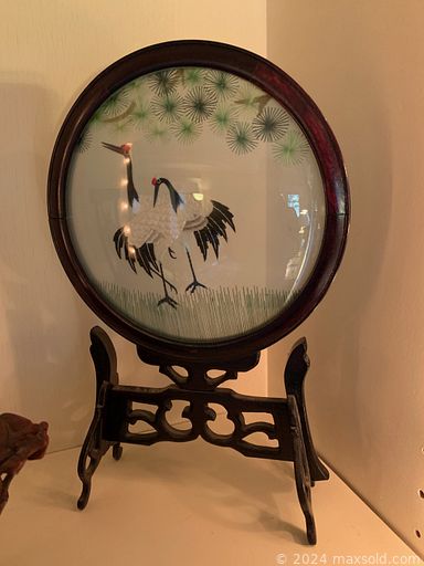 MaxSold Auction: This online auction features area rugs & runners, decanters, beer steins, barware, stemware, weighted silver, collector spoons, TVs, small kitchen appliances, Majolica, teacup/saucer sets, Asian decor, bamboo cabinet, antique camelback sofa, antique books, plant pots, trinket boxes, antique writing desk, framed fabric art, clay statues, world souvenirs, garden art, desk, toys, printer, wall mask collection, stone eggs, leather furniture, stained glass lamp, office supplies, model boat collection, wine cabinets, art pottery, wicker furniture, and much, much, more!!!