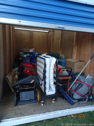 MaxSold Auction: This online auction features rollaway cot, weed wacker, kayak, camping lot, metal pergola, water pumps, solar light, sine wave inverter, tackle box, Poulan gas mower, artwork, Brazilian art deco table,  Royal Daulton figurines, Royal Albert cup and saucers, jadeite, ginger jar, garden corner fences, bench vice, propane heater, camp stove, tools, plumbing, bicycles, snowshoes, backpack, painting supplies, snow fencing, craftsman radial arm saw, reverse osmosis water purification system, silver plated servers and much more.