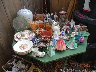 MaxSold Auction: This online auction features rollaway cot, weed wacker, kayak, camping lot, metal pergola, water pumps, solar light, sine wave inverter, tackle box, Poulan gas mower, artwork, Brazilian art deco table,  Royal Daulton figurines, Royal Albert cup and saucers, jadeite, ginger jar, garden corner fences, bench vice, propane heater, camp stove, tools, plumbing, bicycles, snowshoes, backpack, painting supplies, snow fencing, craftsman radial arm saw, reverse osmosis water purification system, silver plated servers and much more.