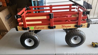 MaxSold Auction: This online auction features kids bicycles, tools, painting supplies, watch winder, ladders, wall art, seasonal decor, cameras, electrical items, stackable chairs, golf balls, coolers, Express wagon, electric wheelchair, toys, pins, rotary phone, musical globes, baseball cards, dolls, wagon, Frigidaire refrigerator and much more!