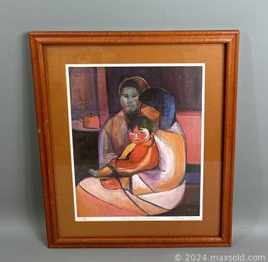 MaxSold Auction: This online auction features oil paintings, lithographs, milk glass, vintage books, portable shelf units, vintage sette, Asian panel divider, bicycle, area rugs, sleeper sofa, art pottery, and more!