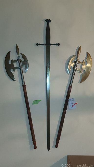 MaxSold Auction: This online auction features vintage plaster wall art, gothic furniture, Medieval knight statues, small kitchen appliances, Medieval swords, outerwear, Ukrainian eggs, MCM Jeanette glassware, steins, zodiac wall mirror, HO trains, DVDs, wolf statues, bar mirrors, new fireplace rugs, lawnmower, exercise equipment, jewelry, model ship and much more!