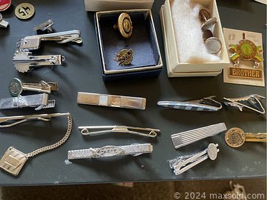 MaxSold Auction: This online auction includes furniture such as an MCM coffee table, Midcentury sleeper sofa, vintage wood desk, dressers, MCM side tables, display shelves, MCM dining table, chairs, Midcentury console stereo and others, Gorham silverplate, silverware, Bauer Ringware mugs, Corningware, Pfaltzgraff and other china, kitchenware, small kitchen appliances, vintage Barbies and other toys, vintage costume jewelry, Singer sewing machine, vintage records, Midcentury lamps, Royal typewriter, antique grandfather clock, electronics, vintage books, decorated eggs and other display figures, vintage luggage, wood crates, clothing, accessories, jewelry, vintage Kodak cameras, linens and many more!