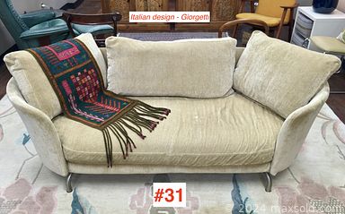 MaxSold Auction: This online auction includes furniture such as tall display cabinets, wrought iron console table, Giorgetti sofa, Ekornes leather chair, nightstands, bedframe and others, Burmese rain drum, lamps, Kosta Boda, MCM figurines, mirror, rugs, books, clothing, watercolor supplies, tea service, pottery vase, rugs, wall art and more!