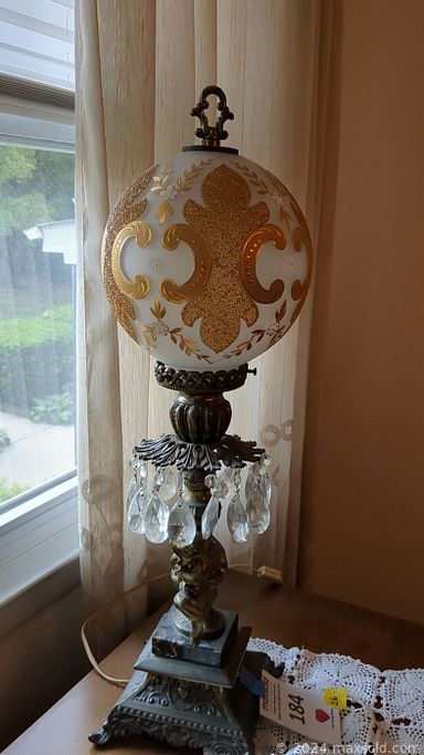 MaxSold Auction: This online auction features furniture such as a gilded curio cabinet, vintage metal patio rocking chair, outdoor chairs, vintage side table, folding tables, vintage desk, vanity, dining table, buffet, china cabinet, pedestal table and others, Capodimonte lamp, Lenox, Lladro, Lefton, Stetson and other china, wall mirror, office supplies, clothing, glassware, kitchenware, small kitchen appliances, vintage lamps, religious decor, Carmen Altopiedi artwork and other wall art, yard tools, seasonal decor, Kenmore sewing machine, records and much more!