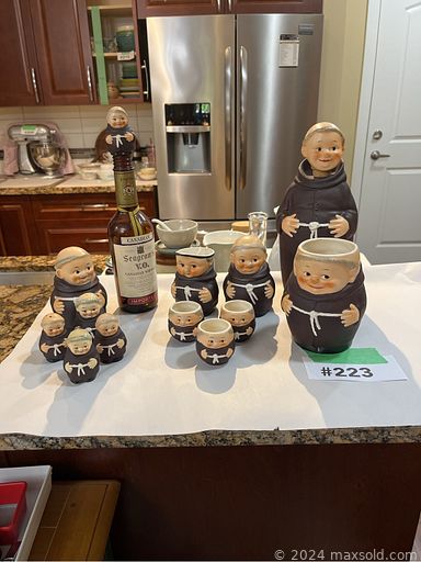 MaxSold Auction: This online auction includes seasonal decor, craft supplies, puzzles, CDs, figurines, sewing supplies, canning supplies, baskets, board games, pots and other garden decor, Epson printer, stationery, stuffed toys, books, CDs, linens, wall art, prints, kitchenware, small kitchen appliances, Portmeirion and other china, Canon cameras, Pendelfin figures, decorative plates, Bosson heads, furniture such as bedframes, rocking chairs, wood nightstand, shelving units, console table, farmhouse hutch, accent table, wood chair, wood desk and much more!