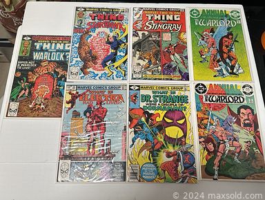 MaxSold Auction: This online auction includes coins, stamps, banknotes, vintage stickers, keychains, comic books including The Thing, She Hulk and others, books, vintage millinery hat form, clothing, sewing accessories, empty kegs, figurines, German paper easter eggs, decor, kitchenware, light up letters, wall art, garden pots, bicycles, furniture such as a chest of drawers, patio seats, chairs, writing desk, Hoosier cabinet and much more!