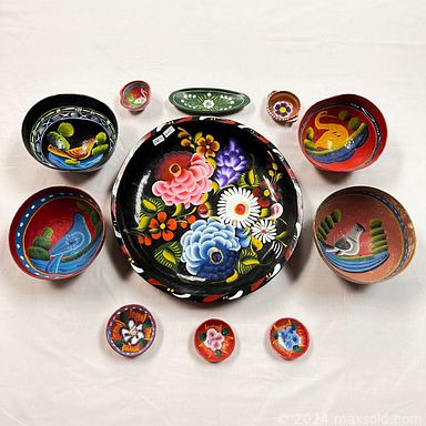 MaxSold Auction: This online auction features desk, polished metal poster bed, art prints, original paintings,  wood carvings, comics, wood secretary, art glass, office supplies, wristwatches, mini cottages, small kitchen appliances, coin sets, puppets, costume jewelry,  and much more!