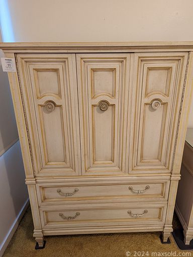 MaxSold Auction: This online auction features curtains, clothing, chair, wardrobe, heritage dresser, towels and linens, kitchen supplies, microwave, glassware, upright piano, dining chairs, craftsman china, vintage Christmas decor, electronics, camera and accessories, puzzle, games, sofa, Henredon bedroom set, Drexel china cabinet, dehumidifier, skis, cleaning supplies, washing machine, wood wardrobe, mirror and much more.