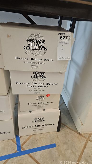 MaxSold Auction: This online auction features art glass, decorative eggs, Heritage Village collection, perfume bottles, Navajo sand art, Tribal art, metal art, stamps, games, stone decor, art pottery, Chinese relief panels, doll house furniture, Scherenschnitte art, marionettes, costume jewelry, sterling jewelry, vintage mantle clock, Dept 56 Christmas villages, S & P shakers, and much, much, more!!