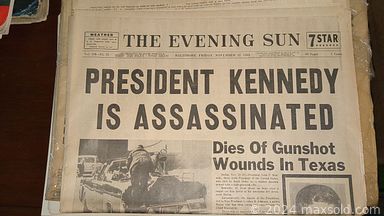 MaxSold Auction: This online auction includes furniture such as vintage chairs, vintage side tables, twin bedframe, Drexel nightstands, demilune tables, reclining loveseat and others, wall art, barometers, books, lamps, C.F. Martin ukulele, Paramount banjo, Harmony guitar, bagpipes, vintage spyglass, kitchenware, small kitchen appliances, US flags, drafting tools, vintage clock, soapstone carvings, lawnmower, yard tools, power tools, hardware, vintage phones, lanterns, cameras, vintage microscope, pewter items, Noritake, Lamberton, Sheraton Johnson Bros and other china, vintage comics, vintage sewing machine, jewelry, seasonal decor and much more!