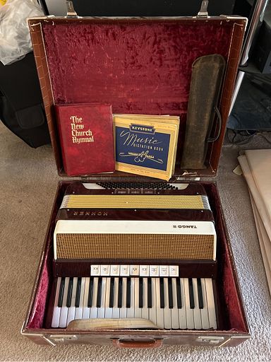 MaxSold Auction: This online auction features Hohner accordion, studio pottery, serve ware, framed wall art, fondue sets, books, vinyl records, NIB collectible cars, Lederhosen, camping gear, storage shelves, Christmas decorations and much more!