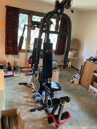 MaxSold Auction: This online auction features furniture such as a Spanish Revival style dresser, MCM dining table set, wicker chairs, MCM chairs, tables, shelving units, drawers, Spanish Revival bench and others, exercise equipment such as an exercise bike, weights, Avita gym and others, Danbury Mint, vintage cameras, Queen Elizabeth memorabilia, Heritage Club / Heritage Press collectible classics and other books, kitchenware, small kitchen appliances, yard tools, Poulin Pro ride on mower, cuckoo clock, baskets, pottery, office supplies, rugs, lamps, toys, clothing, accessories and much more!