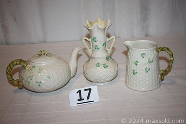 MaxSold Auction: This online auction includes a Stangl butterfly vase, cast iron Boston Terrier door stop, wall art, coins, wrought iron scale, mirror, electric guitar, acoustic guitar, vintage bookends, Belleek and other china, jewelry, accessories, porcelain dresser jars, pottery, art glass, ephemera, toys, antique stereoscope, electronics, vinyl records, antique postcards, books, milk glass and much more!