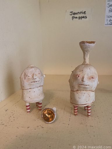 MaxSold Auction: This online auction features original framed art, 18k gold and sterling silver jewelry, signed art pottery, vintage perfume bottles, music memorabilia, furniture such as antique washstand, MCM dressers, wood cabinet, and MCM teak dining table and chairs, porcelain, small appliances, Lilliput hats and much more!