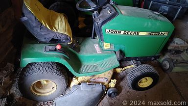 MaxSold Auction: This online auction includes furniture such as shelving units, bookcases, chairs, kitchen cabinets, entertainment cabinet, file cabinets and others, Housekeeper Deluxe, Pfaff and other sewing machines, sewing supplies, GE refrigerator, Okidata printer, antique tools, vacuums, cleaning supplies, gardening supplies, microwave, Sekonic camera, electronics, lamps, Depression glass, glassware, lamps, silverplate, John Deere tractor, snowblower, yard tools and much more!