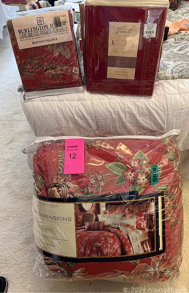 MaxSold Auction: This online auction features art glass, bedding, women’s shoes & boots, ladies\' purses, brass hurricanes and much more!