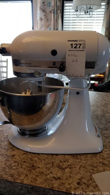 MaxSold Auction: This online auction features Mexican pottery, garden supplies, small kitchen appliances, stained glass panel, sewing machines, TVs, Howard Miller clock, antique wood desk, washer, dryer, power & hand tools, women’s shoes & clothing, jewelry, patio furniture, fabric, Stephan Lyman prints, craft supplies, desktop computer, camera, antique Edison phonograph, area rug, and much more!!