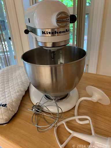 MaxSold Auction: This online auction includes furniture such as a dining table set, glider chair, brass bed, Haddon Hall midcentury cabinet, dresser cabinet, outdoor bench, curio, vintage cane chair, Hardy & Sons piano, sideboard and others, Royal Worcester and other china, glassware, Goebel figures, pottery, seasonal decor, Norman Rockwell decorative plate, lamps, brassware, wall art, mini wheelbarrow, extension ladder, Kenmore fridge, small kitchen appliances, home health aids, Alpaca wall hanging, El Prado guitar and more!