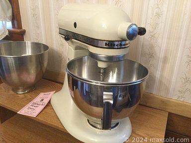 MaxSold Auction: This online auction includes an Ethan Allen TV cabinet, drop leaf dining table, chairs, Ethan Allen hutch, vintage desk, lift top coffee table, player pianola and others, sterling silverware, Anchor Hocking emerald set, kitchenware, small kitchen appliances, china, ceramic Christmas tree and other Christmas decor, trading cards, crochet books and other books, crafting supplies, Hummel plates, costume jewelry, travel supplies, hurricane lamps, electronics, Amish dolls, desk supplies, Smith Corona typewriter, epiphone guitar, angel statue and much more!