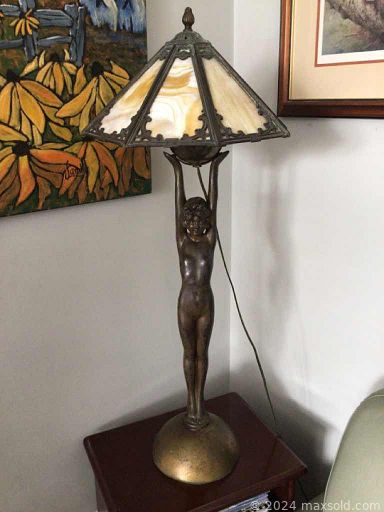 MaxSold Auction: This online auction features Hummel, Royal Albert, crystal ware, Belleek, vintage lamps, furniture such as Japanese carved writing desk, hall table, antique secretary and leather sofa, home decor, glassware, framed art and much more!