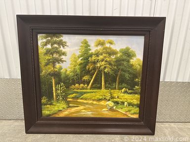 MaxSold Auction: This online auction features furniture such as a Herman Miller chair, magazine stand, hand-carved chest, antique side table and others, wall art, mirror, Bakemax meat slicer, Buddha figures, ladders, Lasko fan, tools, vintage lamps, antique candlestick phone, APC batteries, Wii pad, games, Huion tablet, batteries, scale, E-bike and much more!