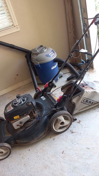 MaxSold Auction: This online auction features a shop vac, vacuums, workshop tools, lawnmower, camping gear, kitchenware, small kitchen appliances, seasonal decor, sconces, wall art, faux plants, ladies\' shoes, clothing, Halloween costumes, sports equipment, Bachman train set, Jim Shore, costume jewelry, accessories, furniture such as a sewing machine table, wicker tables, chairs, kids chair, china cabinets, loveseat, Bombay table and much more!