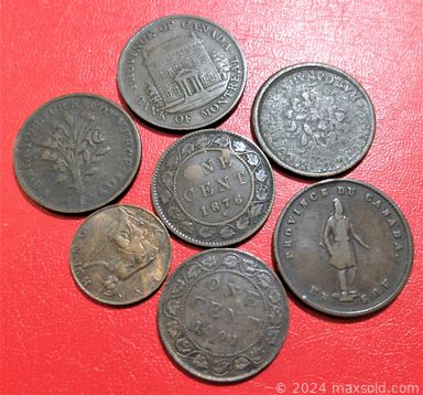 MaxSold Auction: This online auction features trinket box, vintage brooch pins, sterling silver jewelry, semi-precious stone jewelry, handmade wood burnt design blocks, semi-precious stones like emerald-ruby-sapphire-lapis lazuli-quartz-turquoise-zircon, various country bank notes, silver Canada coins, silverplate teaspoons, Nigerian artifact, various country coins, various tokens, Great Britain gold plated game token, paper money and much more.