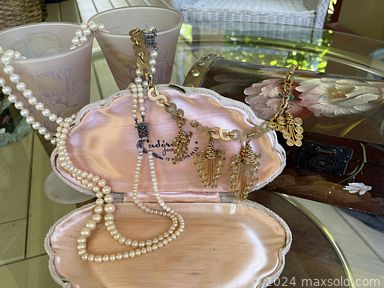 MaxSold Auction: This online auction features items like glassware ornaments, teacup sets, kitchen appliances, room dividers, home decors, dolls, clocks, lamps, pillows throws, tables, gardening items, vintage cookware, and kitchenware, vases, chairs, plant stands, paintings, costume jewelry and much more!