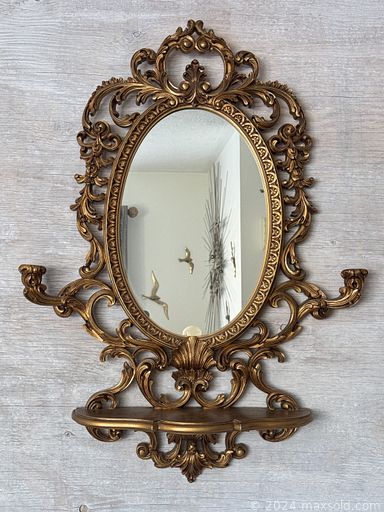 MaxSold Auction: This online auction features vintage stained glass mirror, vintage wood carvings, vintage brass wall hanging, vintage medical instruments, art pottery, onyx pieces, collector plates, vintage brass bells, vintage transferware art, vintage costume jewelry, art glass, head vase planter, clay dolls, Folk Art carving, doll house decorations, Disney collectibles, uranium glass, and much, much, more!!!