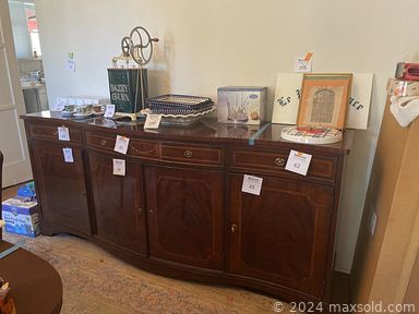 MaxSold Auction: This online auction features Total Gym, 37” Sony TV, home decor, framed wall art, furniture such as striped couches, Karges wood tables, MCM buffet, dinette set and vintage dining set, lamps, costume jewelry, crystalware, area rugs, ladies clothing, office supplies and much more!