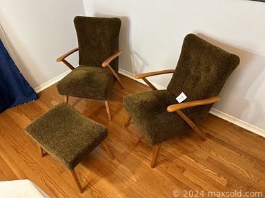 MaxSold Auction: This online auction includes furniture such as MCM lounge chairs, foot stool, Bentwood style stools, nightstands, Krug office chair, Singer sewing machine in table, vintage bedroom cabinets and others, crystalware, electronics, vintage toys, lamps, gaming controllers, sandbox digger, lampshades, Royal Copenhagen figures, wall art, seasonal decor and more!