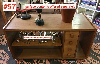 MaxSold Auction: This online auction features Royal Doulton tea service, antique brass ceiling fixture, vintage quilts, vintage clocks, Inuit art, area rug, MCM teak furniture, Rock & Roll Books, antique reference books, vinyl records, cookbooks, MCM pottery, art glass, sterling silver serving pieces and much more!