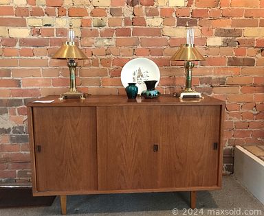 MaxSold Auction: This online auction features teak furniture, chrome & glass table, area rugs, stereo components, silver plate serving pieces, mahogany dining room & chairs, oil lamps, cameras, binoculars, David Roberts etchings, studio pottery, patio furniture, BBQ grill, Demi Tasse cups/saucers, art pottery, brass bed, women’s clothing & shoes and much more!