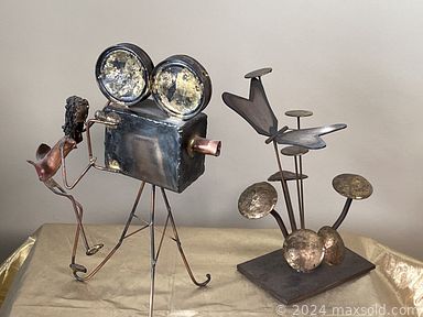 MaxSold Auction: This online auction includes a card table set, chairs, china cabinet, coffee tables, couch, chests, wardrobe, secretary desk, pine cabinet and others, vintage jugs, kitchenware, tools, Royal Doulton figures, glass candleholders, lamps, frames, Norman Rockwell books, accessories, jewelry, remote car starter and more!