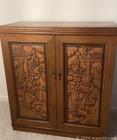 MaxSold Auction: This online auction features carved Japanese bar, steins, vintage Japanese figurines, Japanese vases, wood carvings, leather couches, hand-carved tables, brass animals, vintage sewing machines, vintage sextant, costume jewelry, watches, milk glass, perfume bottles, desk & chair, teacup/saucer sets, yard tools, fishing gear, small kitchen appliances, hardware, power & hand tools, yard art, camping gear, upright freezer, patio furniture, antique stereoscope, office supplies, and much, much, more!!