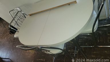 MaxSold Auction: This online auction includes vintage Cutco table and chair set, folding chairs, tables, bookcases, wood room divider, dresser, office chair, MCM china cabinet, nightstands, Lane coffee table, sectional sofa, telephone cabinet and others, mobility aids, Singer sewing machine, dolls, books, exercise bike, light fixtures, artworks, baskets, fabric, electronics, planters, luggage, charcoal grill, kitchenware, crystalware, vinyl records, clothing and much more!