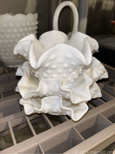 MaxSold Auction: This online auction features Carnival glass, DVDs, sports apparel & memorabilia, watches, coins, costume jewelry, office supplies, small kitchen appliances, Goebel figurines, Precious Moments, cameras, binoculars, vintage games, art glass, vinyl records, area rugs, sewing machine, toys, children’s books, vintage tools, oil lamps, Sentry safe, and much more!