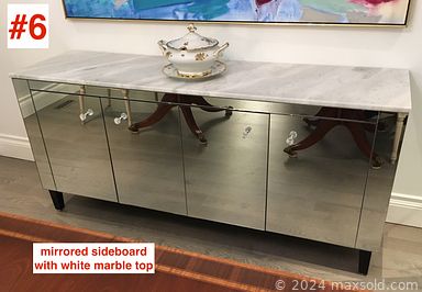 MaxSold Auction: This online auction features furniture such as chrome kitchen stools, L-shaped sectional sofa, armoire, headboard, patio lounge chairs, office chair, drum-style tables, buggy seat bench, mirror-clad sideboard, Duncan Phyfe table and others, kitchenware, lamps, serving platters, woven baskets, accessories, Wurlitzer piano, art glass, wall art, Moorcroft, silverplate flatware, Royal Doulton and much more!