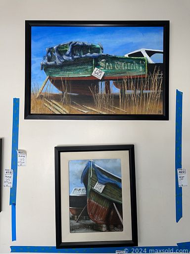 MaxSold Auction: This online auction features signed original acrylics and mixed media art, fine china, sterling silver, gardening supplies, furniture such as MCM style chairs, dining table, and MCM sofa, MCM barware, dishware, vinyl albums, easels, vintage cameras, books, art supplies and much more!