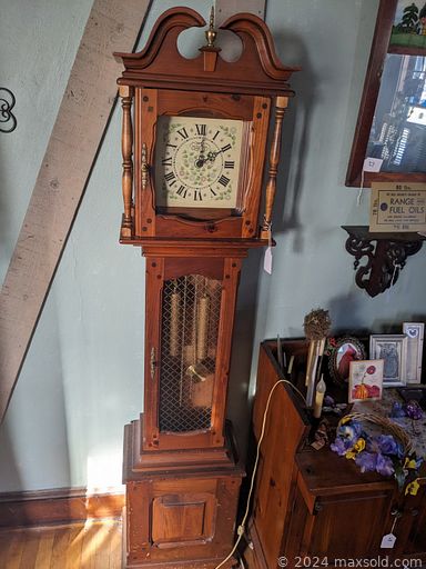 MaxSold Auction: This online auction features art glass, antique primitive tools, wall clocks, collector plates, TV, DVDs, electric heater/stove, grandmother clock, Tiffany-style lamp, Delft blue & white collection, oil lamps, Willow Tree figurines, depression glass, stoneware crocks, small kitchen appliances, Fiestaware, refrigerator, portable & window AC units, sewing machine, women’s clothing, hospital bed, games, jewelry, printer, cedar chest, upright freezer, hand tools, washer, dryer, garden art, and much more!!