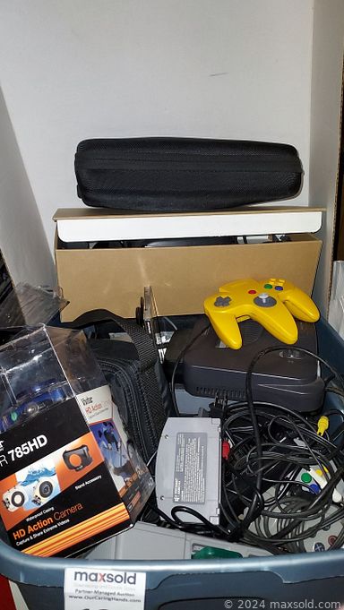 MaxSold Auction: This online auction includes vintage Matchbox diecast cars, original signed art, NIB Disney Lenox set, Nintendo 64 console with games, side tables, costume jewelry, vintage board games, vintage Barbie, holiday decor, NIB Dell monitors, small kitchen appliances, vintage cocktail table arcade game, vintage advertising, vintage stamps, kitchenware, and much more!