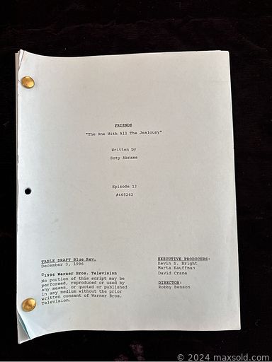 MaxSold Auction: This online auction includes sterling silver jewelry, FRIENDS and more original TV  scripts, Yamaha Clarinova piano, US mint coin sets, Samsung 55” Smart TV, signed celebrity photos, furniture such as zero gravity massage chair, vintage bar, MCM teak wall unit, Ethan Allen armoire, mid century club chairs, vintage director chairs, and mid century vintage convertible table, DVDs, vintage typewriter, vinyl albums, framed paintings, pottery, kitchenware, books, home decor and much, much more!