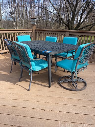 MaxSold Auction: This online auction features patio furniture, fire pit table, Weber grill, leather couch, area rugs, corner desk, printer, Fiestaware, small kitchen appliances, snow blowers, blowup kayak, treadmill, video game system, yard tools, golf clubs, buffet bar cabinet and much more!