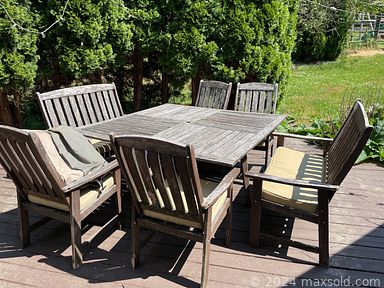 MaxSold Auction: This online auction features dining room furniture, Lenox china, area rugs, patio furniture, office supplies, office desk, day bed, pet products, futon, barware, small kitchen appliances, outdoor games, sports equipment, painting supplies, video game system & games, board games, jewelry, milk glass, exercise equipment and much more!