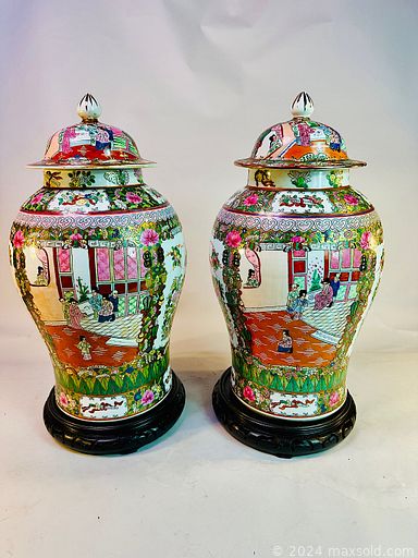 MaxSold Auction: This online auction features Imari-style lamps, Royal Crown Derby paperweights, antique Meissen figurine, crystal decanter, wood carvings, biscuit barrel, sports trading cards, Waterford crystal, cabinet plates, antique transferware plates, vintage ocean liner ephemera & souvenirs, vintage porcelain Buddha, antique Japanese Kutani plates, lidded ginger jars, and much, much, more!!!