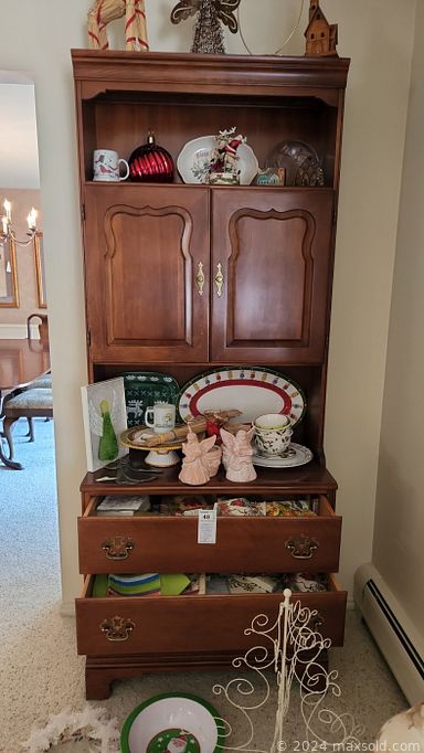 MaxSold Auction: This online auction features furniture such as a maple dresser, vintage twin bedframes, bookcases, wooden bookcase, armchair, antique trunks, recliner, vintage cabinets, desk, Ethan Allen sofa and more,costume jewelry, pillows, linens, wall decor, sewing supplies, Singer sewing machines, puzzles and toys, baskets, clothing, luggage, office supplies, seasonal decor, vintage textiles, glassware, slide projector, books, tools, ladders, home health aids, planters, camping, glassware, oil lamps, accessories, travel souvenirs, china, kitchenware, small kitchen appliances, Pyrex and much more!